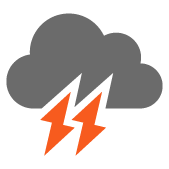 Very cloudy with rain and storms